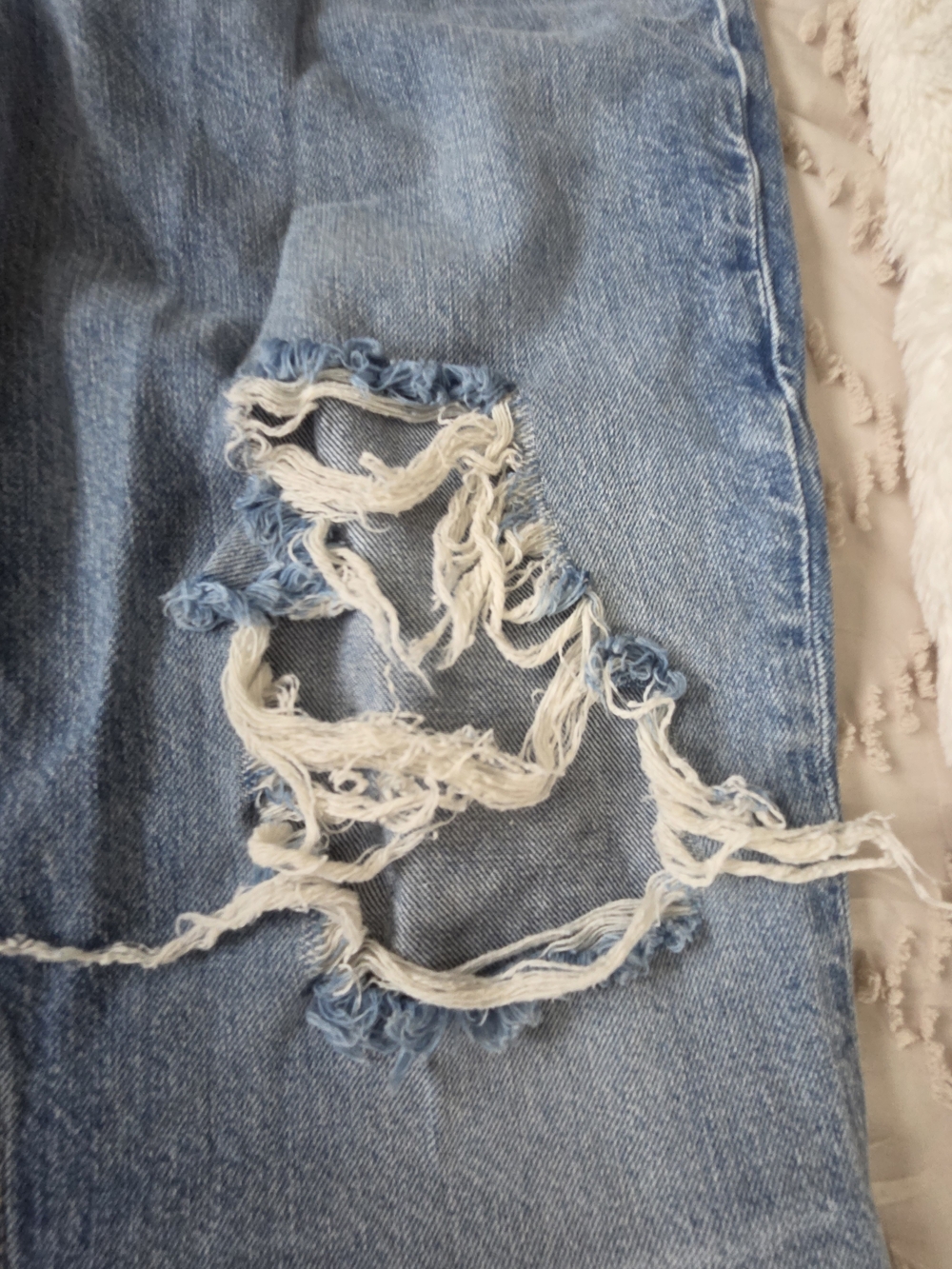 We The Free Light Blue Distressed Wide-Leg Flare Jeans - Picture 4 of 6